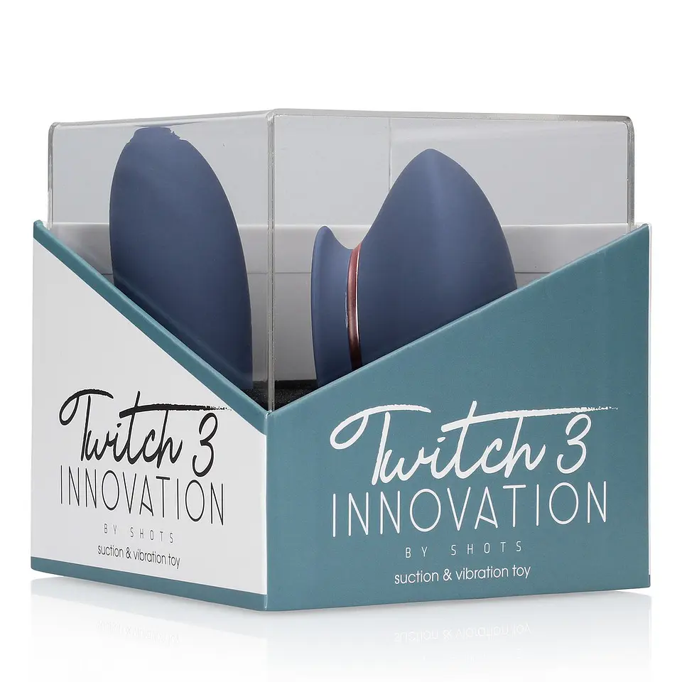 Twitch 3 Vibrador Recarregável e Sucção Azul/Cinza Innovation 2