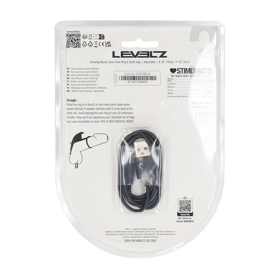 Anel Vibratório e Ajustável para o Pénis em Silicone Levelz 3