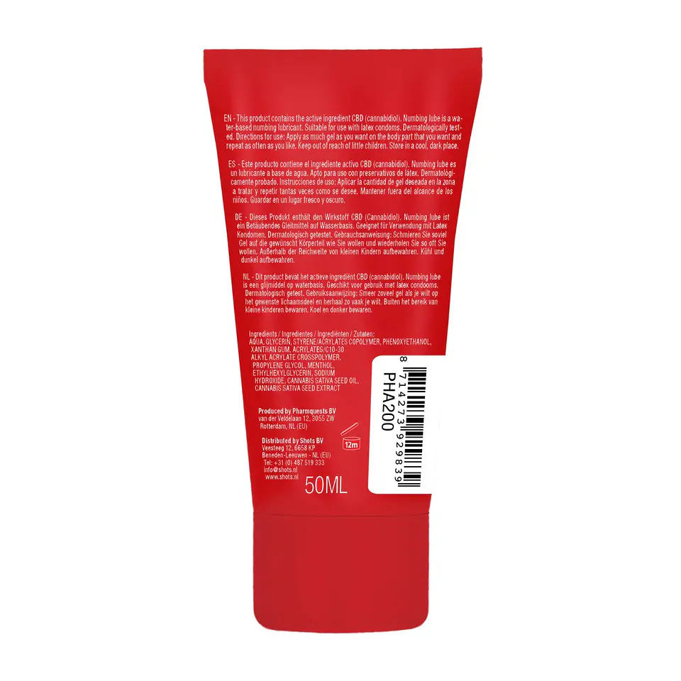 Lubrificante Anestesiante à Base de Água Original CBD From Amsterdam 2 Fl Oz 50 ML Pharmquests 3