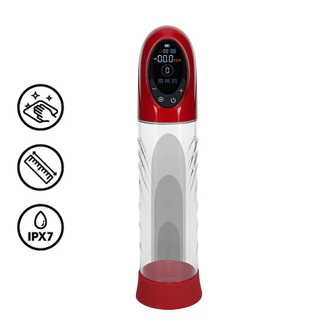 Bomba Automática para o Pénis Cyberpulse Metallic Red Pumped