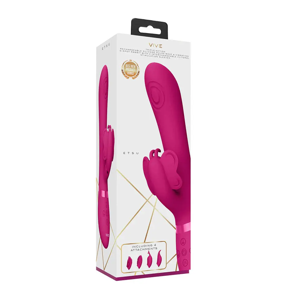 Vibrador Etsu Pulse Wave G-Spot Rabbit Rosa Vive 2