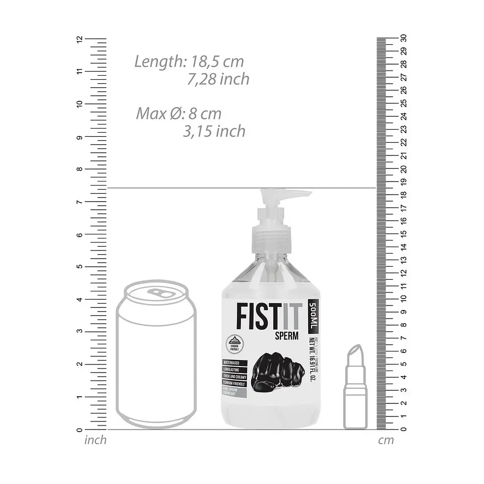 Lubrificante à Base de Água com Aspecto de Esperma 17 Fl Oz 500 ML Fist It 5