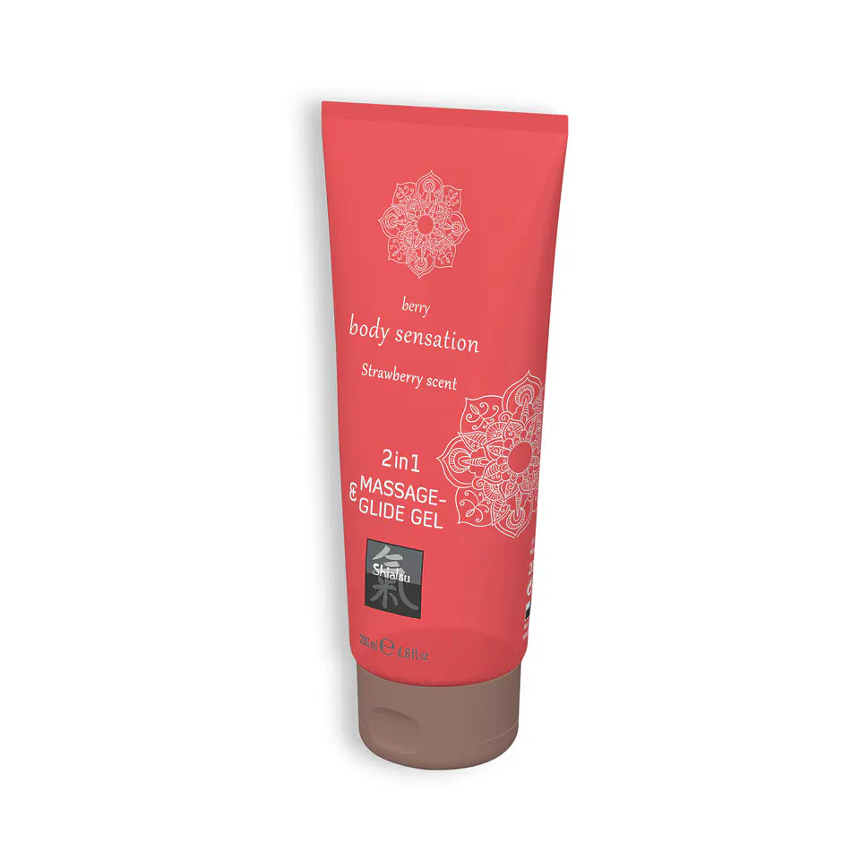 Gel de Massagem e Lubrificante 2em1 com Sabor a Morango Shiatsu™ 200ml 2