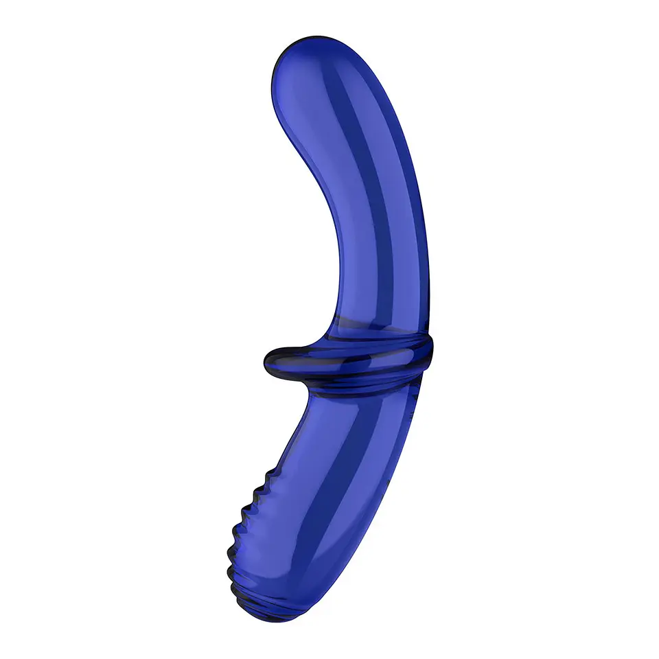 Dildo de Vidro Double Crystal Azul Satisfyer 3