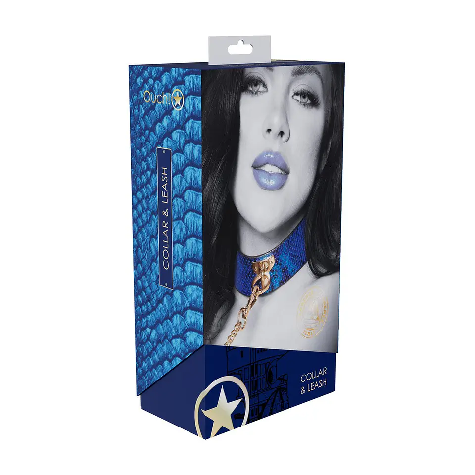 Coleira com Trela Florence Collection Azul Ouch! 2