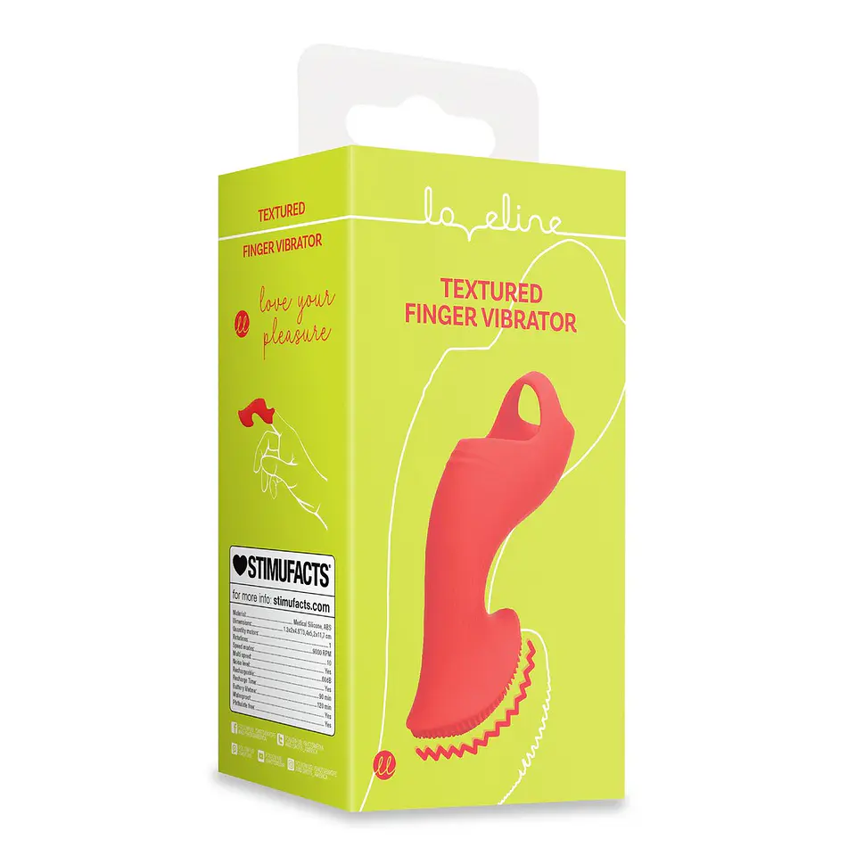 Vibrador de Dedo com Textura Sunrise Red Loveline 2