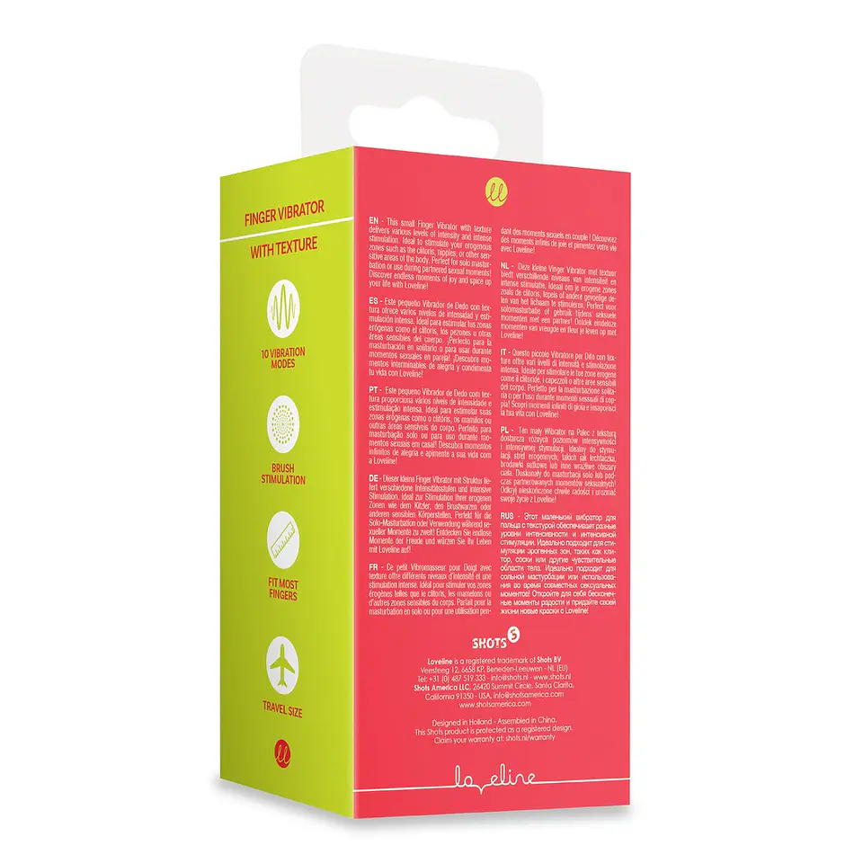 Vibrador de Dedo com Textura Sunrise Red Loveline 3