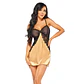 Camisa de Noite e Tanga Marinela Dourado Beauty Night Fashion - Thumbnail 1