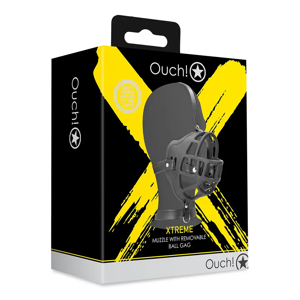Açaime com Mordaça Preto Xtreme Ouch! 3