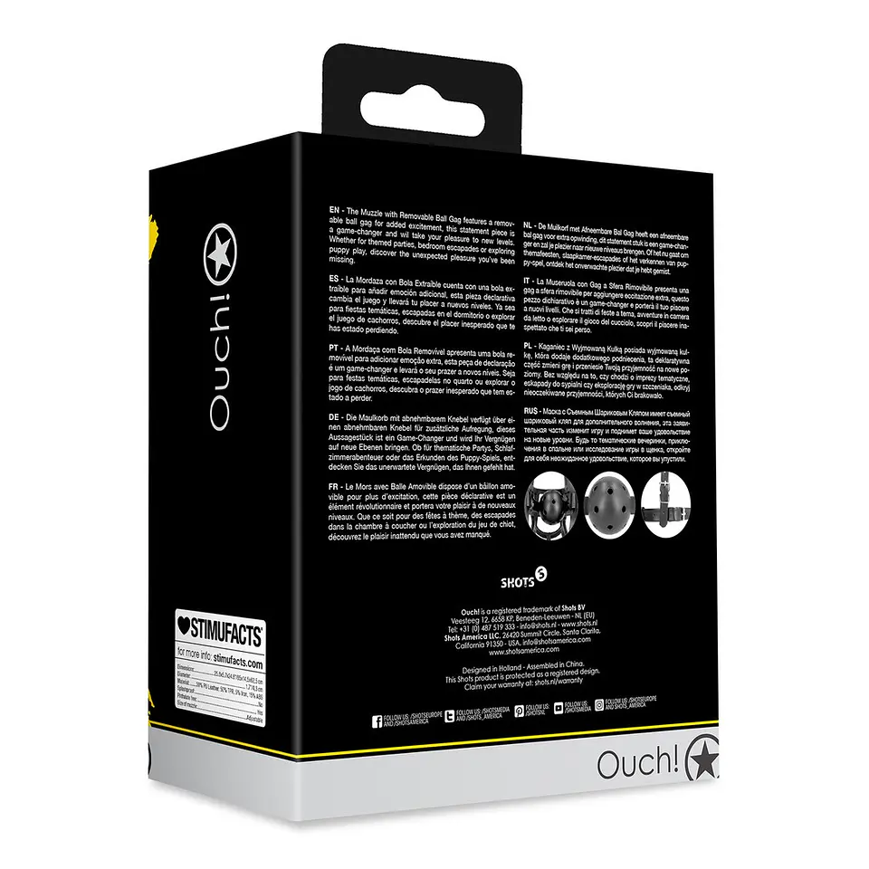 Açaime com Mordaça Preto Xtreme Ouch! 4