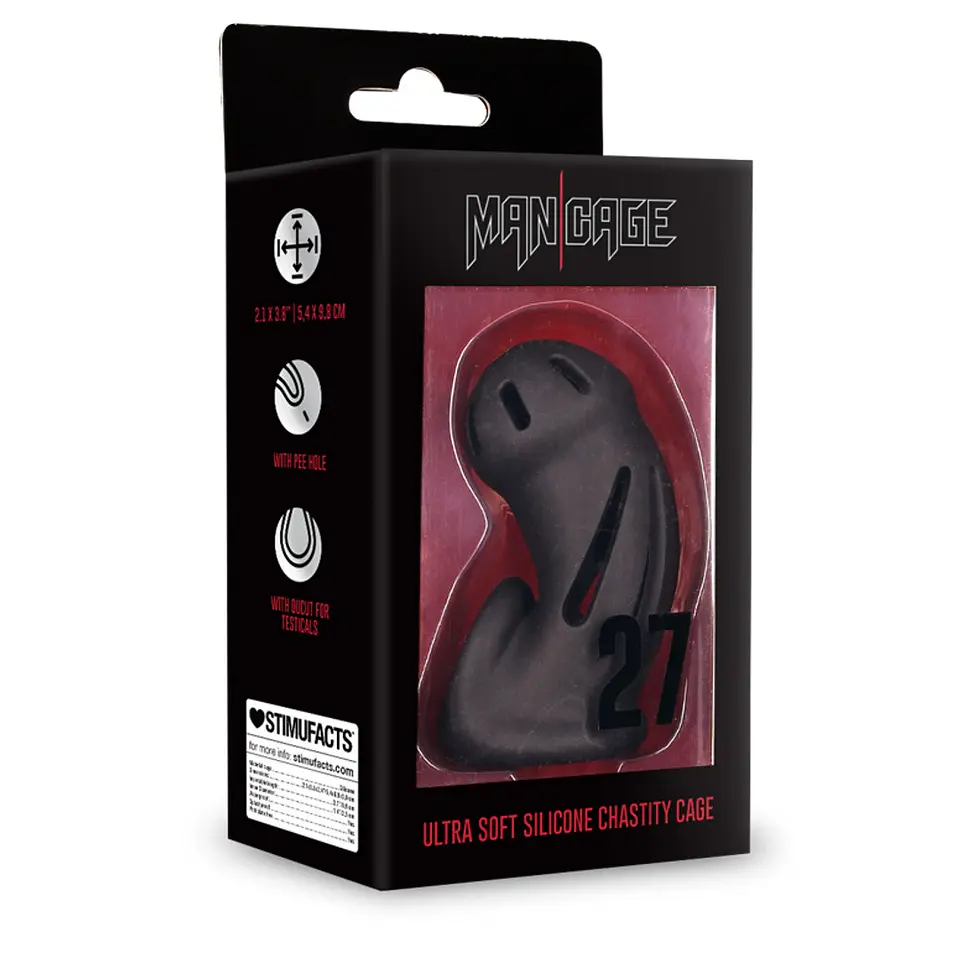 Jaula Model 27 Ultra Soft Silicone Chastity Preto Mancage 2