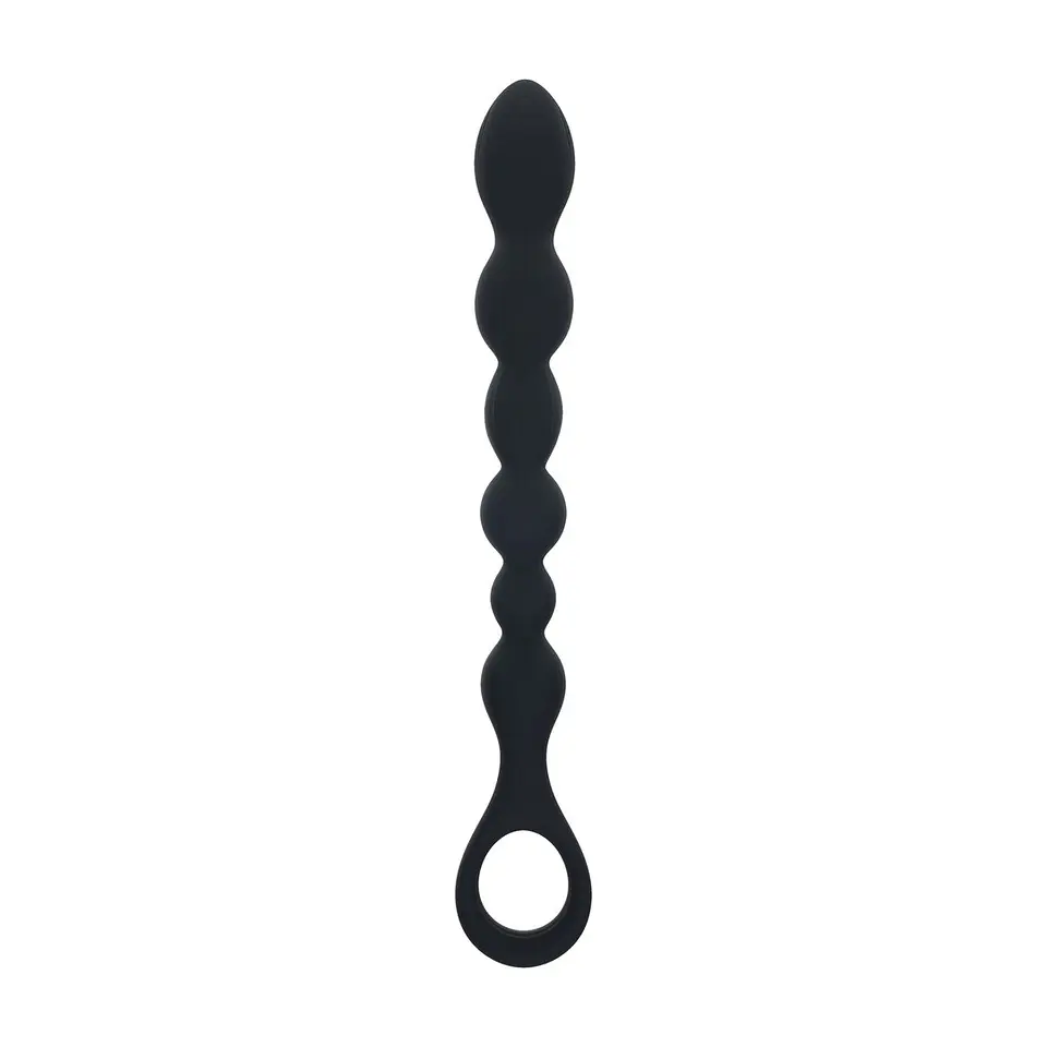 Sonda Anal de Silicone com Pérolas e Asa Preto Levelz (modelo 2) 1