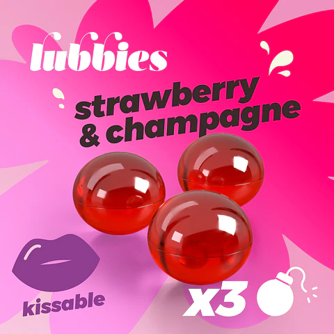 Lubbies Bolinhas de Óleo Beijáveis Morango & Champanhe Crushious