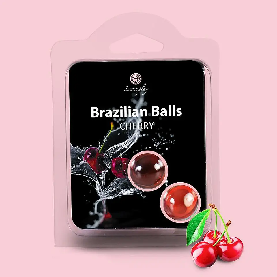 Bolas Lubrificantes Beijáveis Brazilian Balls Sabor a Cereja 2 X 4gr Secret Play 1
