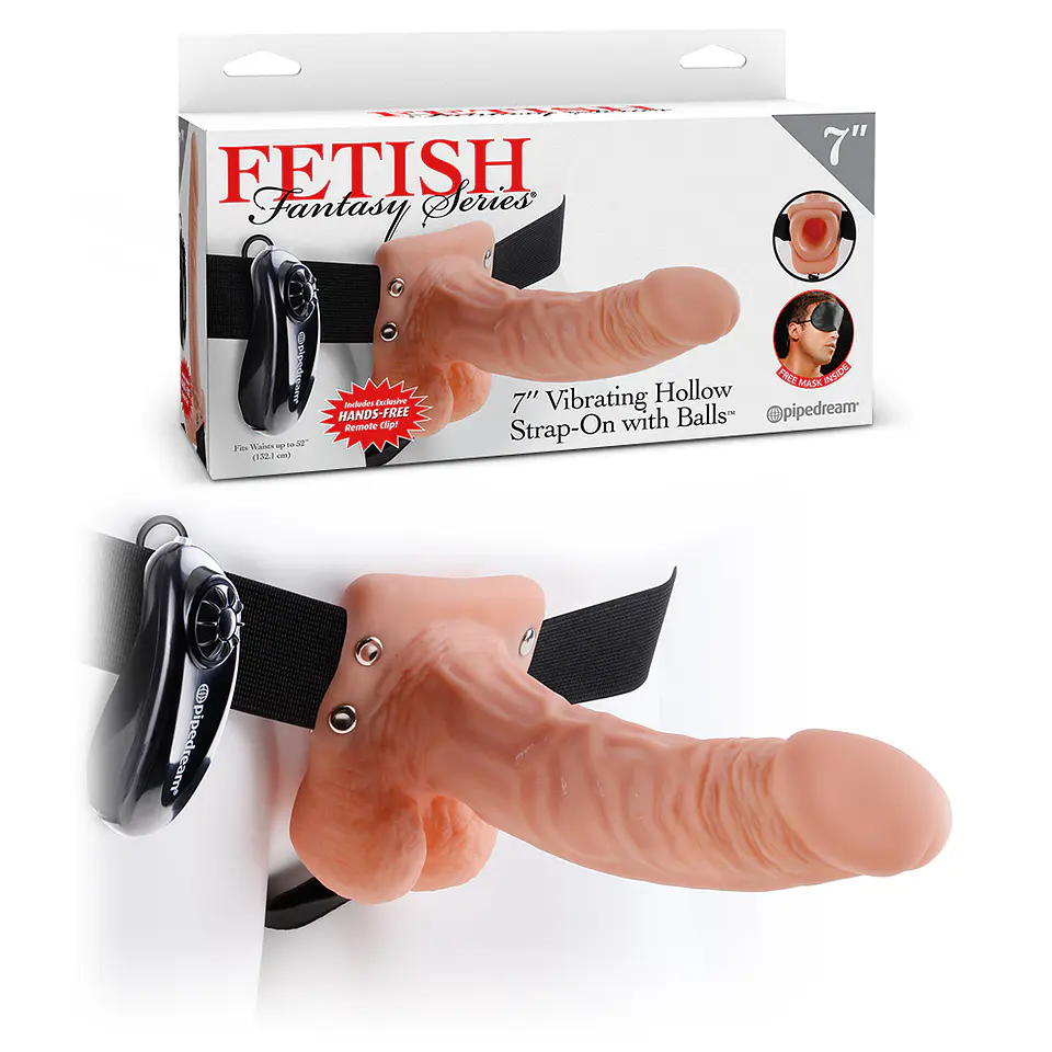 Strap-On Oco com Vibração e Testículos 7' Fetish Fantasy Series Branco 2