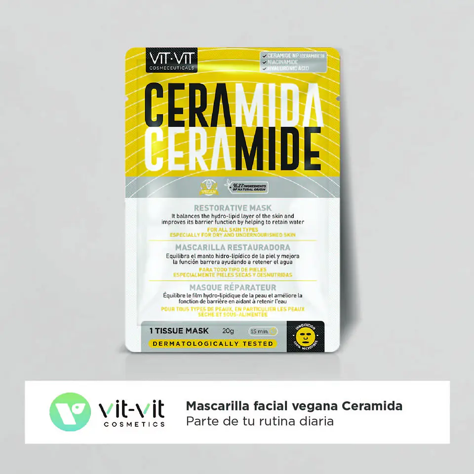 Máscara de Tecido Facial Ceramide Restorative Vit Vit Cosmetics 20gr 2