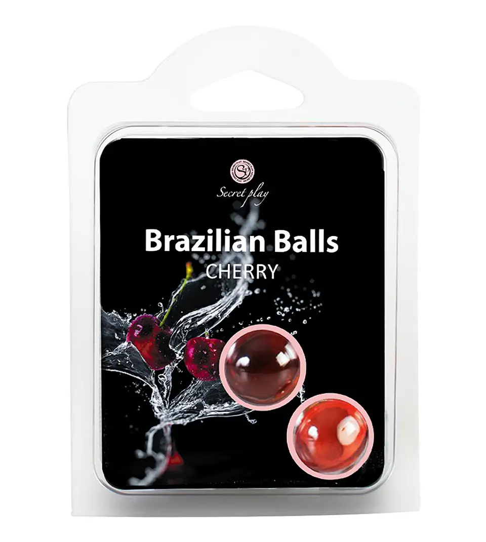 Bolas Lubrificantes Beijáveis Brazilian Balls Sabor a Cereja 2 X 4gr Secret Play 4