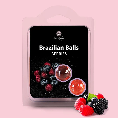 Bolas Lubrificantes Beijáveis Brazilian Balls Sabor a Frutos do Bosque 2 X 4gr Secret Play