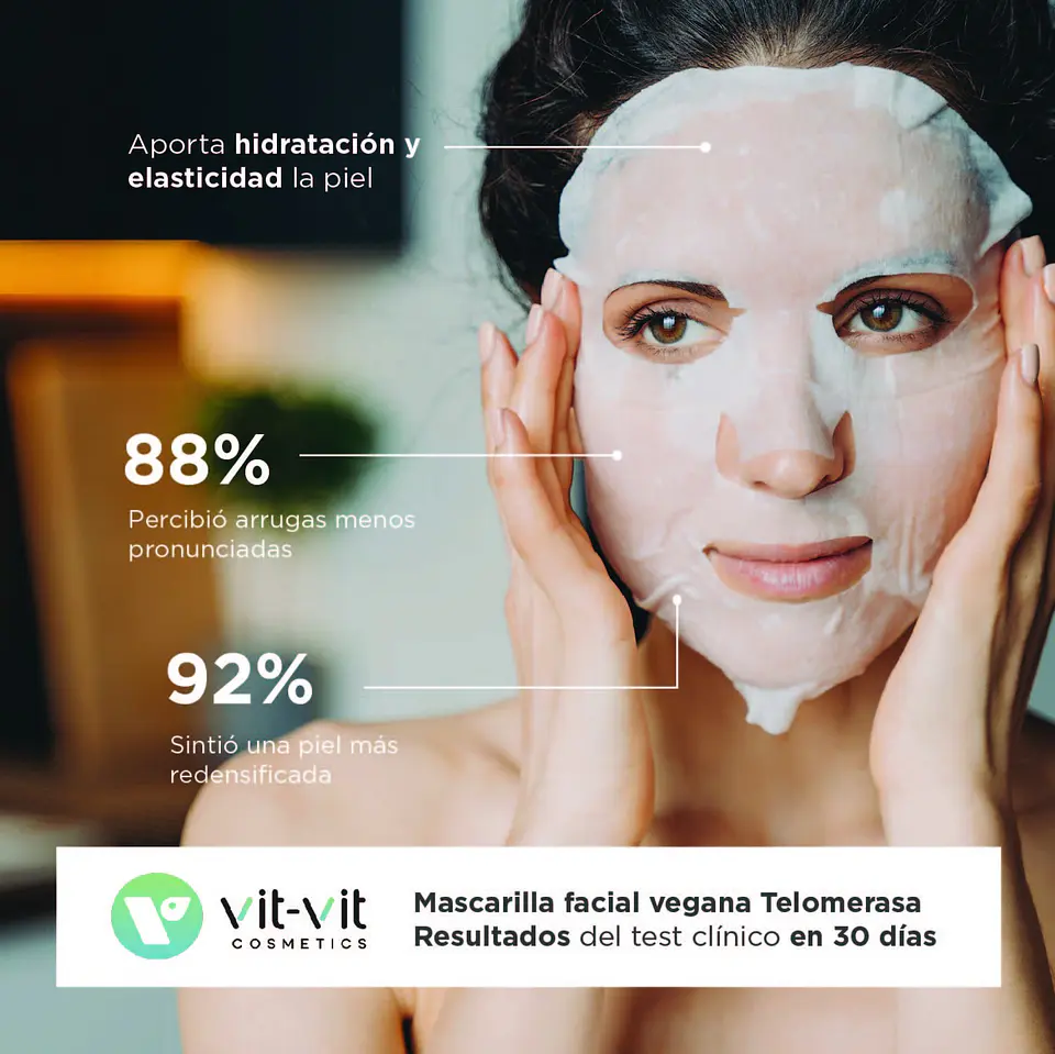 Máscara de Tecido Facial Telomerase Booster Vit Vit Cosmetics 20gr 4