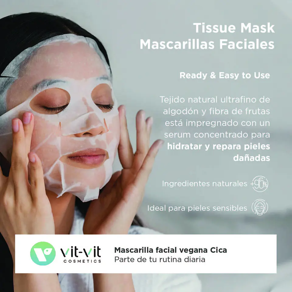 Máscara de Tecido Facial Cica Tigergrass Vit Vit Cosmetics 20gr 3