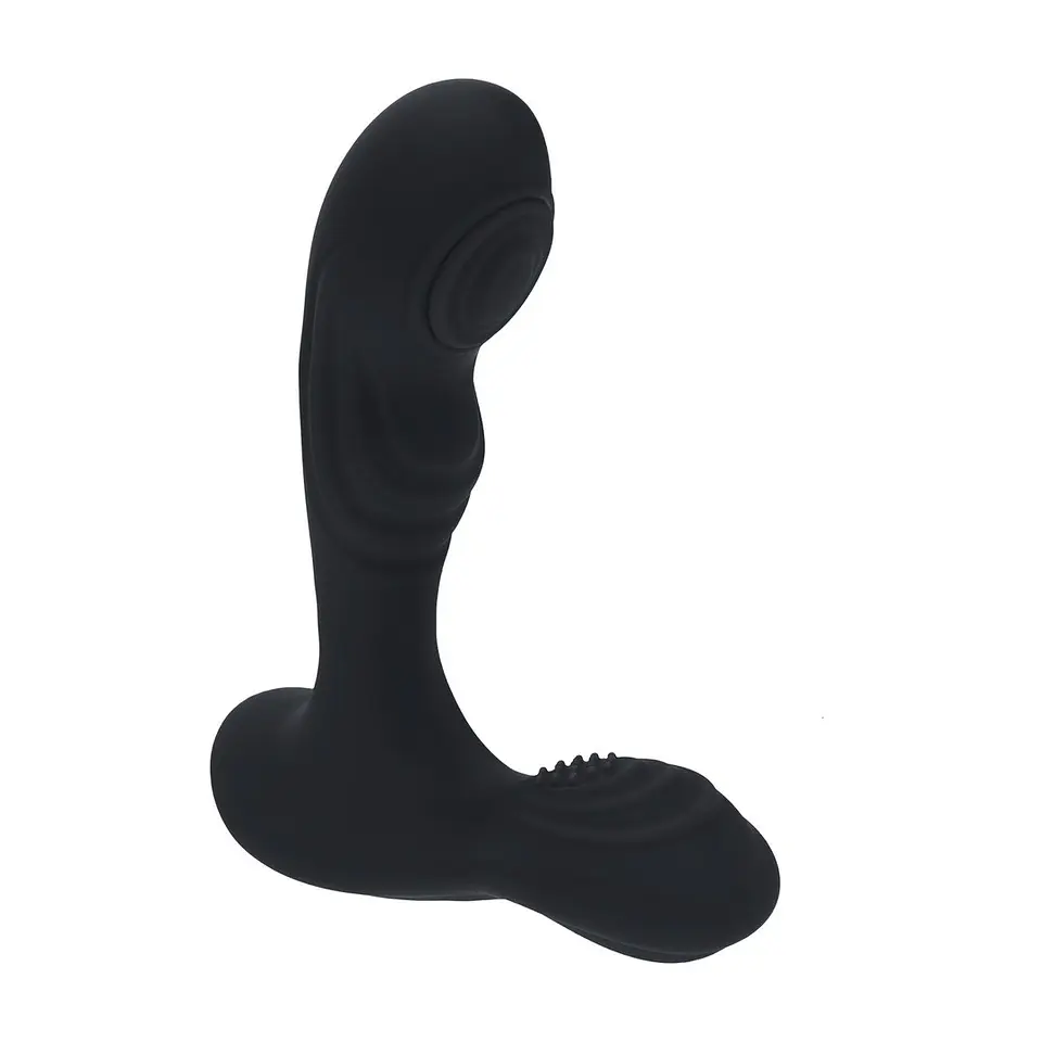 Estimulador de Próstata e Testículos em Silicone com Vibração e Pulsação Preto Levelz 1