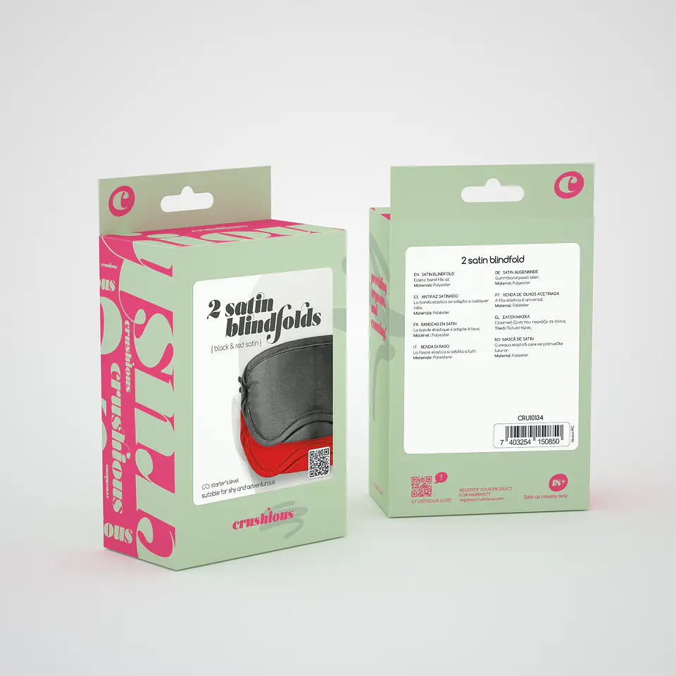 2 Vendas de Cetim Crushious Preta & Vermelha 6