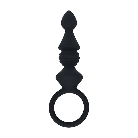 Sonda Anal em Silicone com Estrias com Asa Preto Levelz