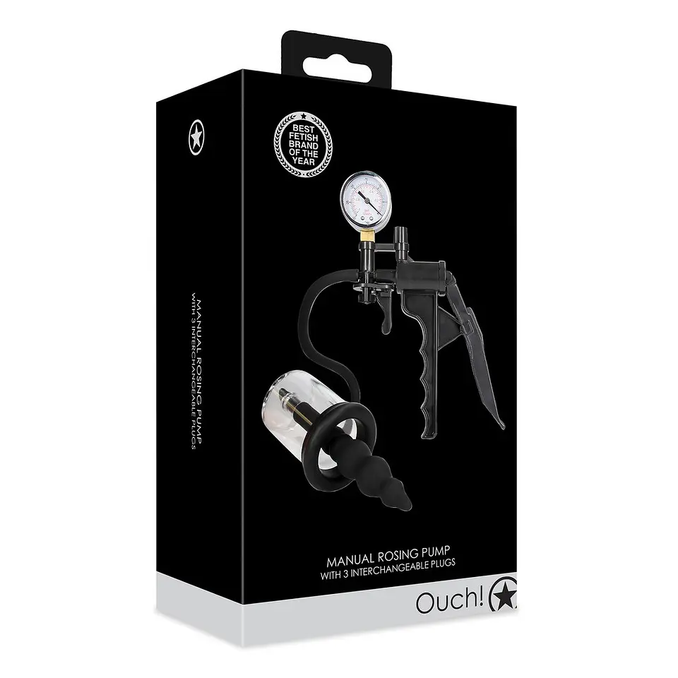 Bomba de Rosca Manual Rosing Preta Ouch! 2
