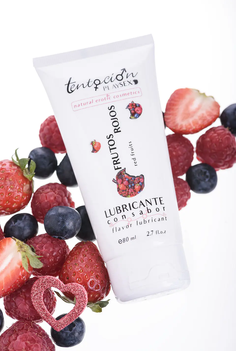 Lubrificante com Sabor a Frutos Vermelhos 80ml Tentación Play Sex 2
