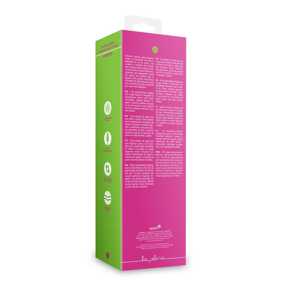Vibrador Double-Sided Flapping and G-Spot Exuberant Pink Loveline 3