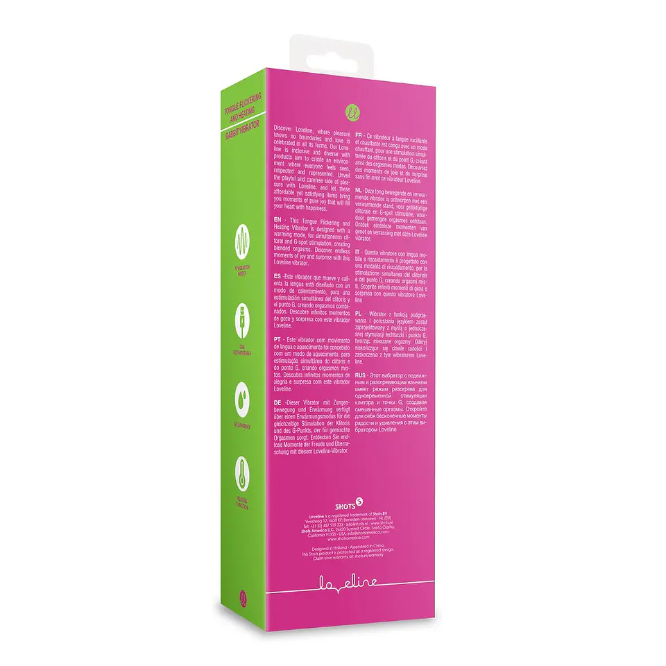 Vibrador Rabbit com Lambida e Aquecimento Exuberant Pink Loveline 3
