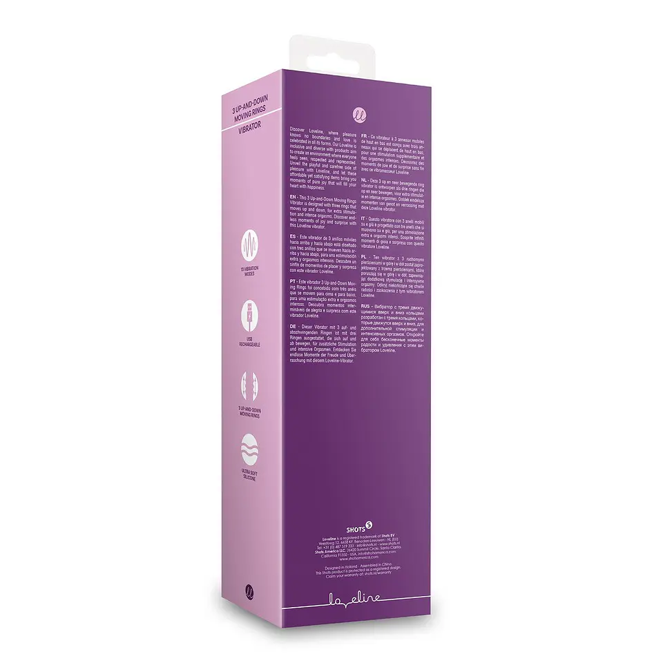 Vibrador 3 Up-And-Down Moving Rings Orchidee Purple Loveline 3