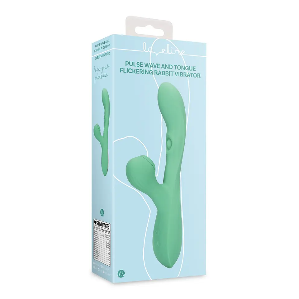 Vibrador Rabbit Pulse Wave and Tongue Flickering Blue Grass Loveline 2