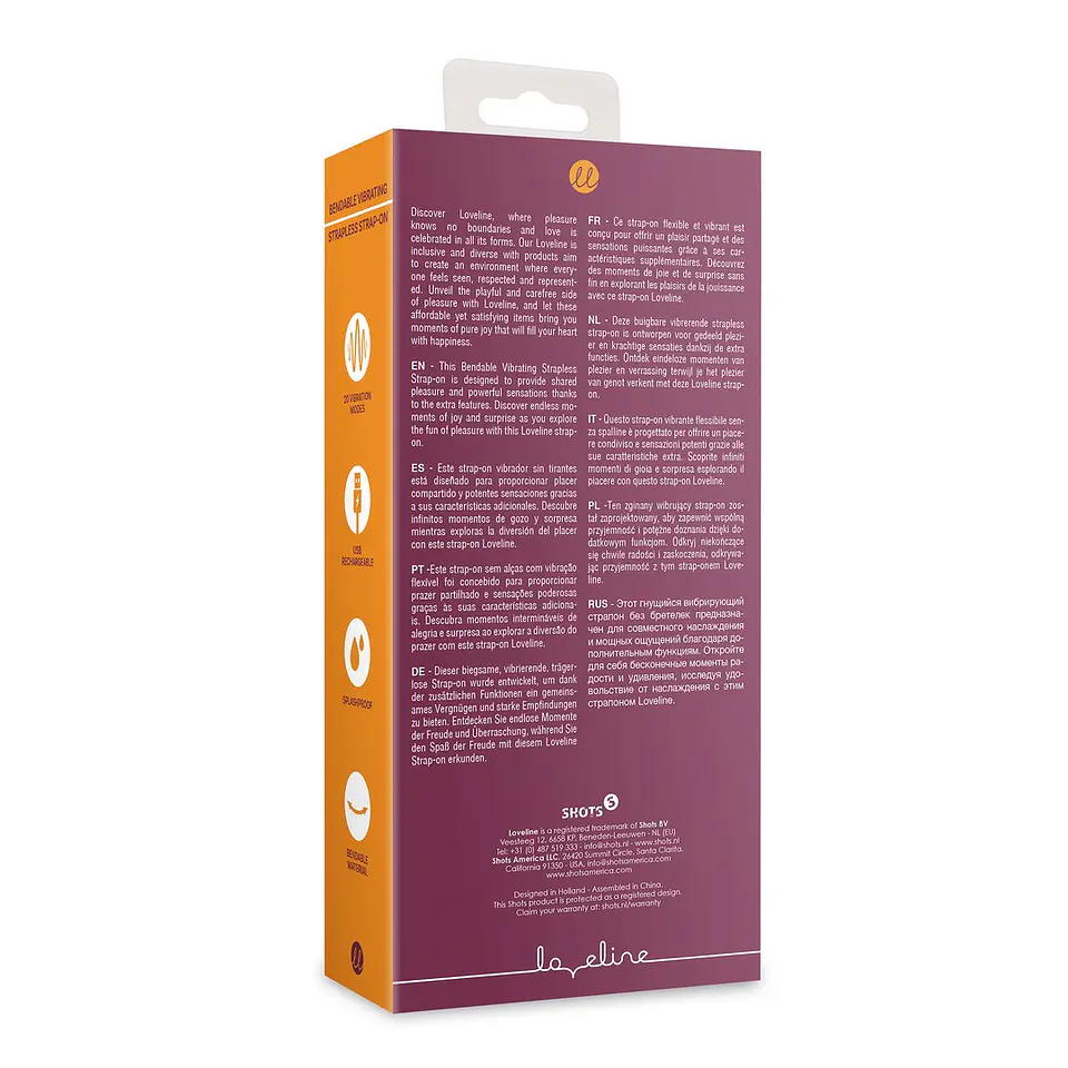 Strap-On sem Arnês com Vibração Merlot Grape Loveline 3