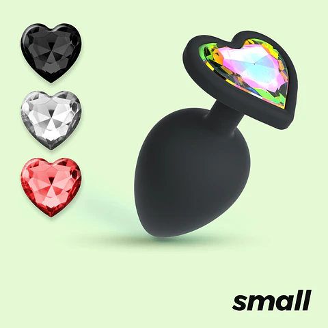 Cuore Plug Anal Pequeno com 4 Joias Intercambiáveis Crushious