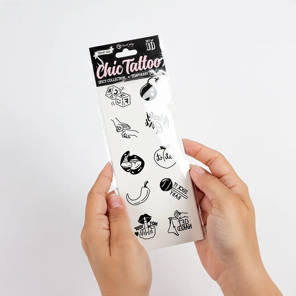 Conjunto de 10 Tatuagens Temporárias - Spicy Collection Chic Tattoo Secret Play 5