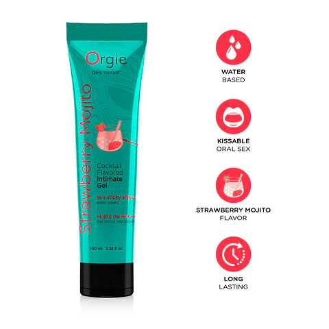 Lubrificante Lube Tube Cocktail Mojito de Morango 100ml Orgie