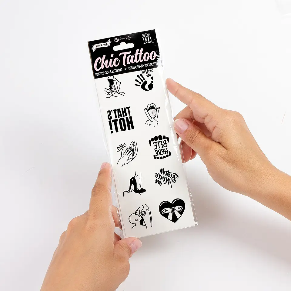 Conjunto de 10 Tatuagens Temporárias - Kinky Collection Chic Tattoo Secret Play 5