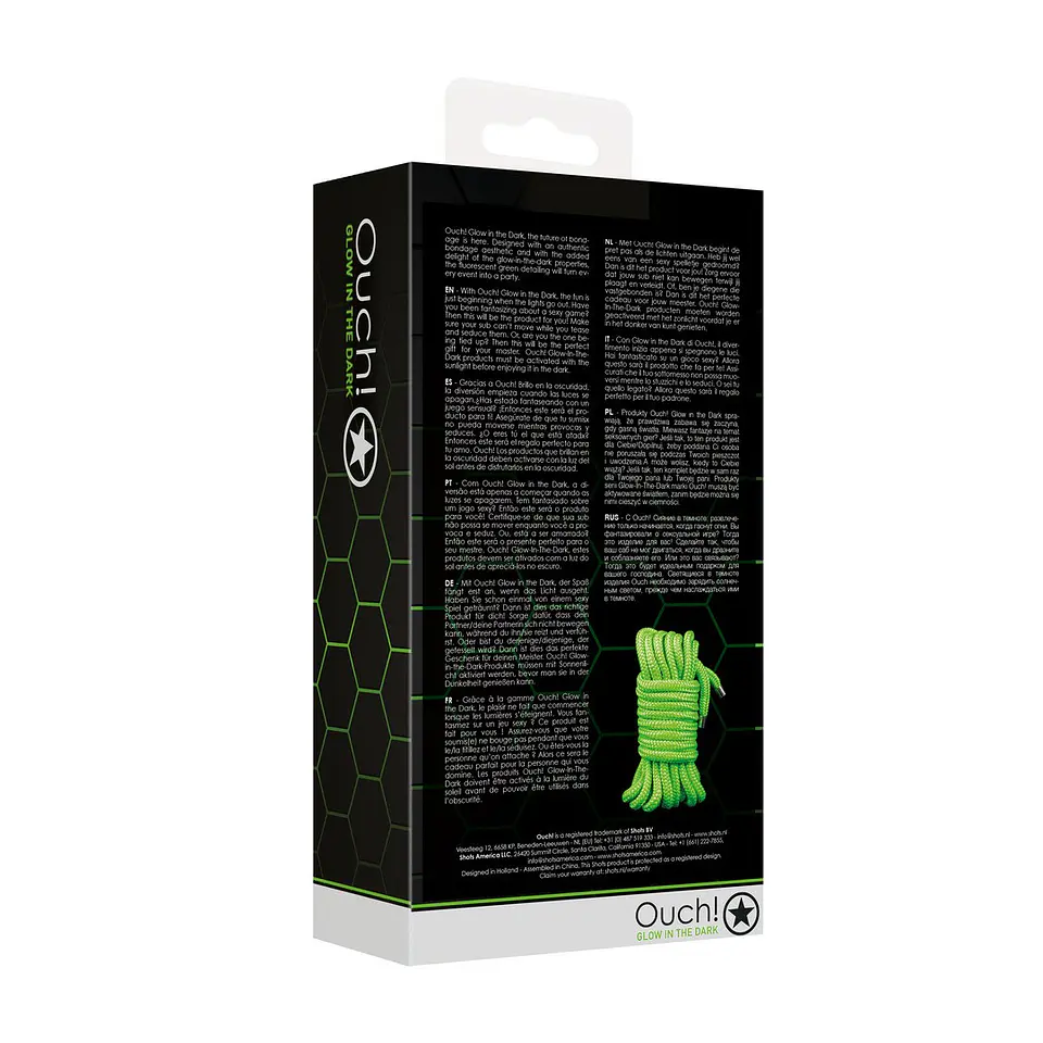 Corda Bondage Fluorescente Glow In the Dark 16.4 Ft /5 M Ouch! 3