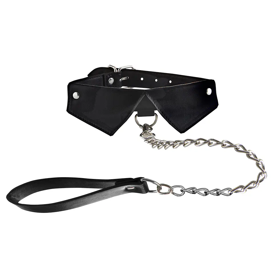 Coleira com Trela Ouch! Exclusive Collar with Leash Preta 3