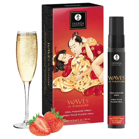 Spray para Uso Oral com Aroma Champanhe/Morango Waves of Pleasure 20 ML Shunga