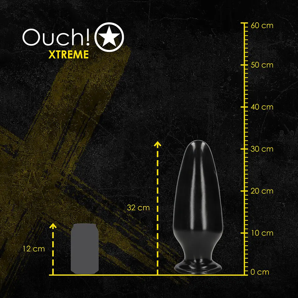 Plug Anal Mega X 29 CM Preto Ouch! 6