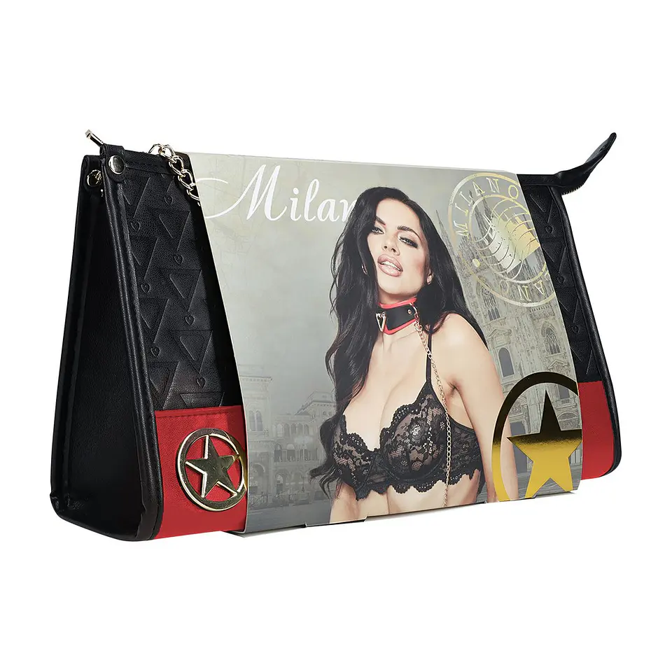 Kit com Bolsa Milan Collection Preto/Vermelho Ouch! 2