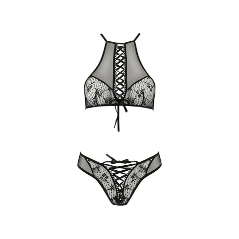 Conjunto de 2 Peças Azalia Preto Erotic Line Passion