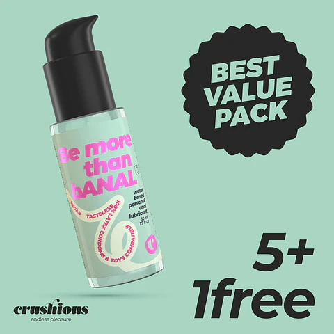 Pack de 5 Lubrificantes para Uso Anal 50 ML Crushious + 1 Grátis