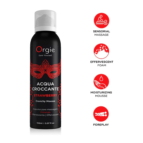 Espuma de Massagem Crackeling Acqua Croccante Morango 150ml Orgie
