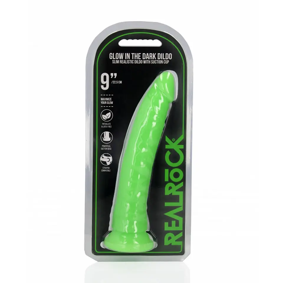 Dildo Slim Realistic Glow In the Dark 9 /22.5 CM Realrock 2