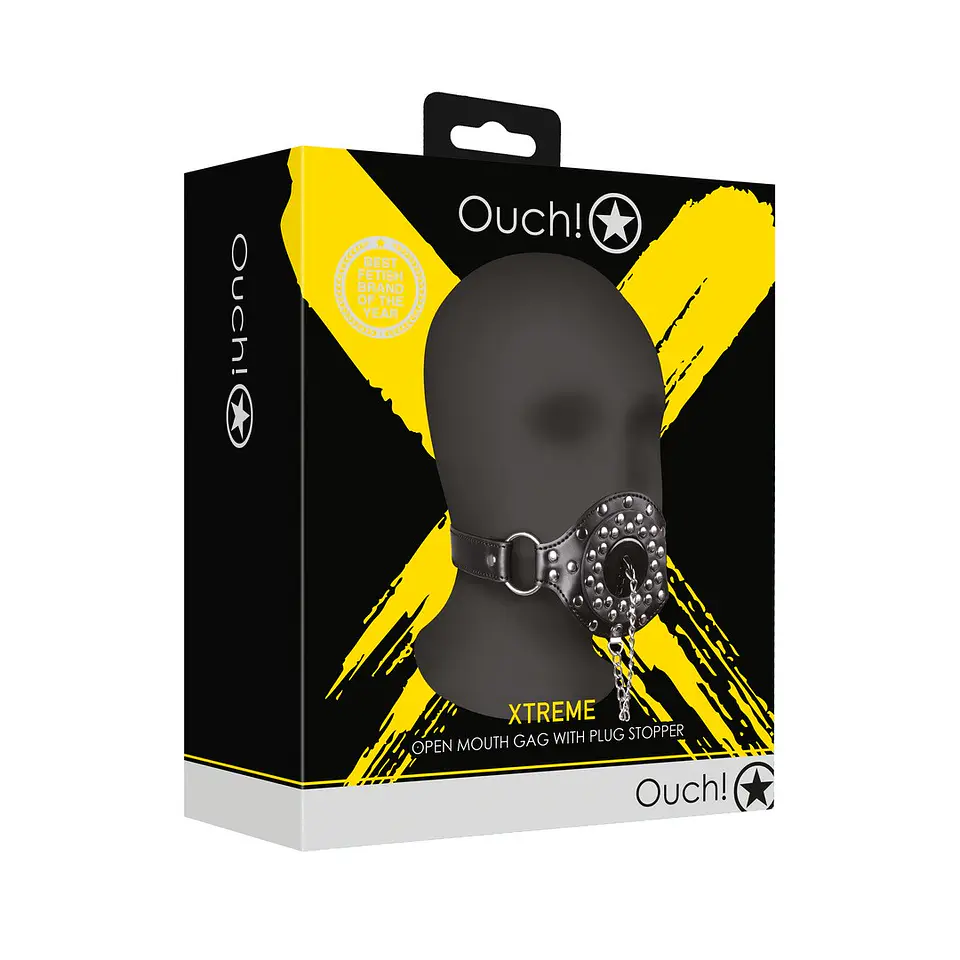 Mordaça com Tampa Xtreme Preto Ouch! 2