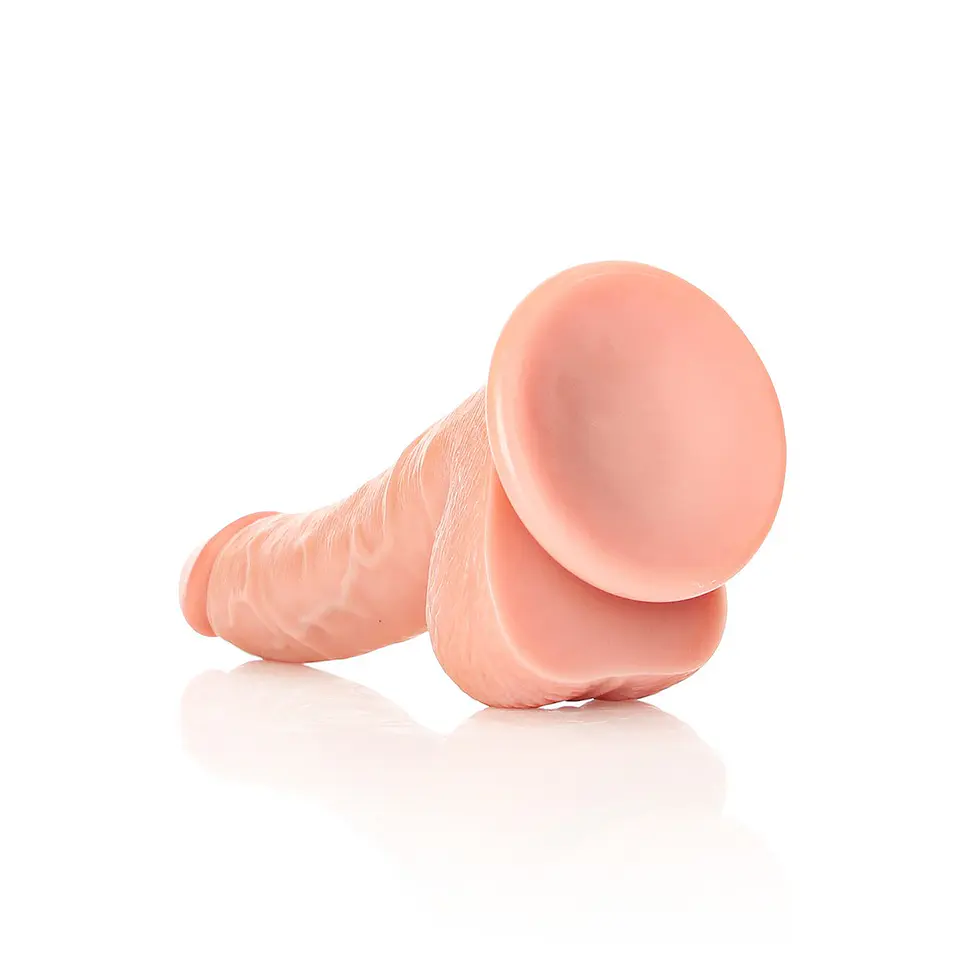 Dildo Realista com Testículos Curved 7 /18cm Flesh Realrock 5