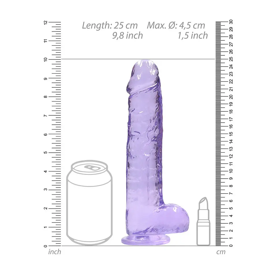 Dildo Realista com Testículos Crystal Clear 9 /23 CM Realrock 6